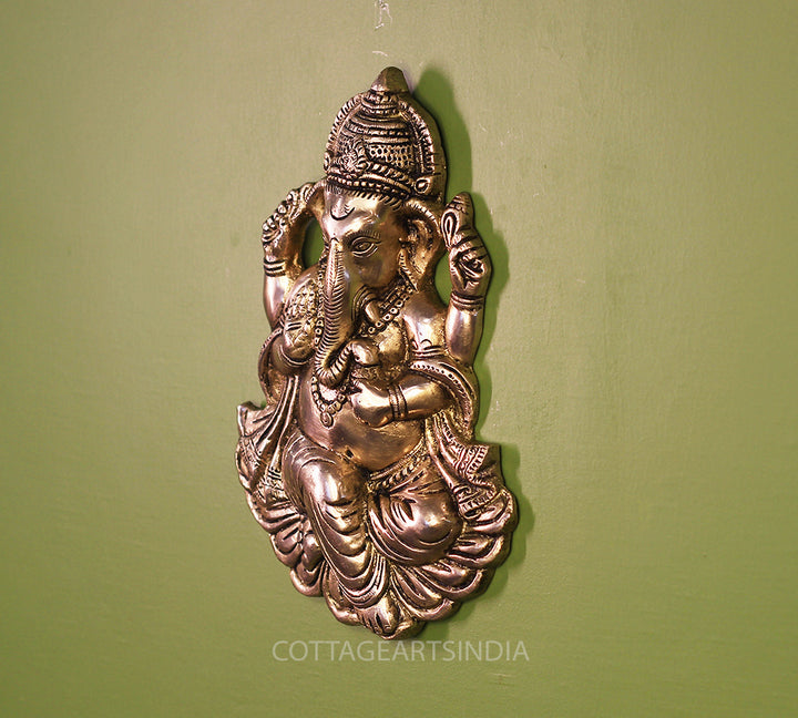 Brass Ganesha Face for Main Door Wall Hanging