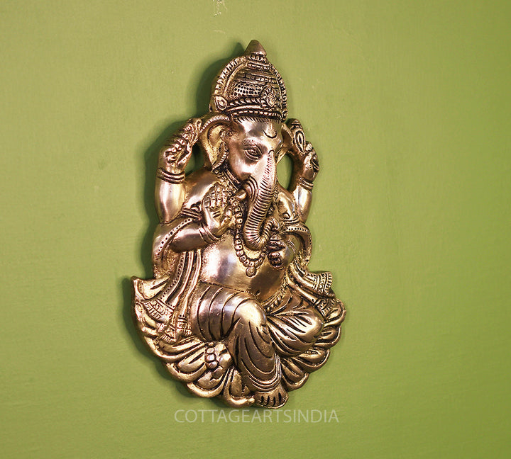 Brass Ganesha Face for Main Door Wall Hanging