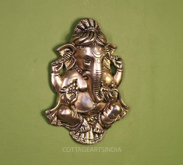 Brass Ganesha Face for Main Door Wall Hanging