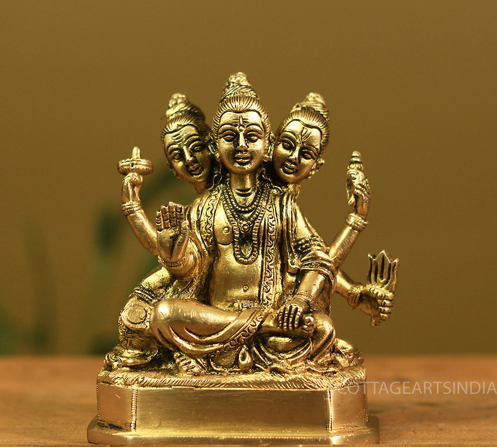 Brass Dattatreya Sitting Posture