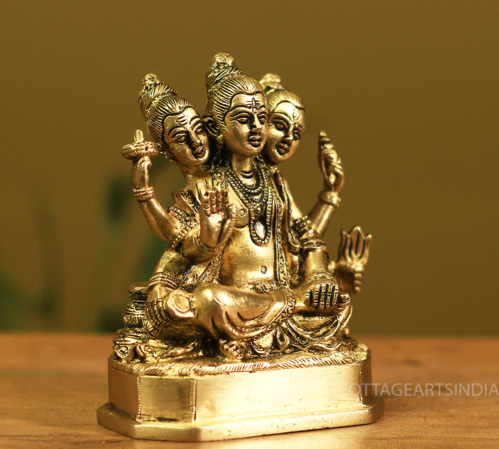 Brass Dattatreya Sitting Posture