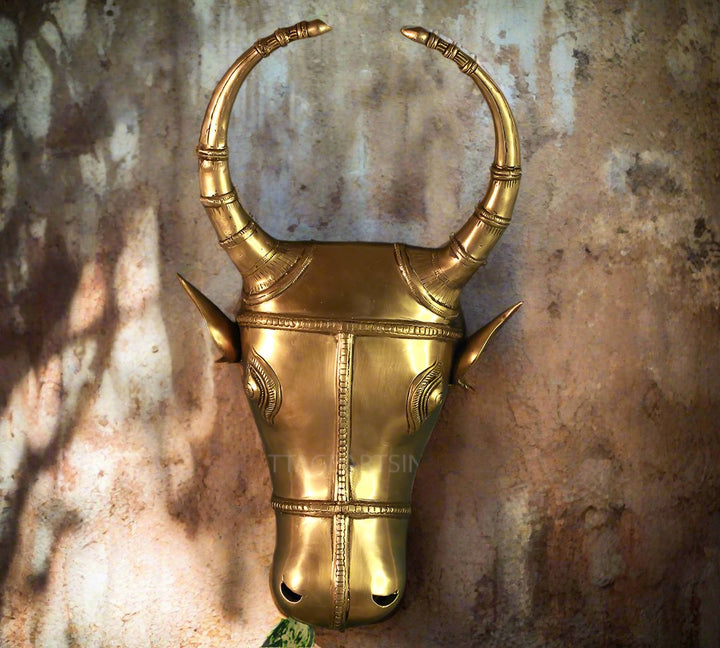 Brass Bull Head Wall Hanging