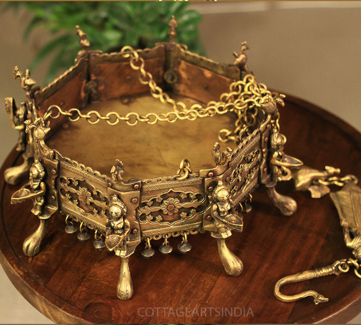 Brass and Copper Tribal Art Planter Hanging