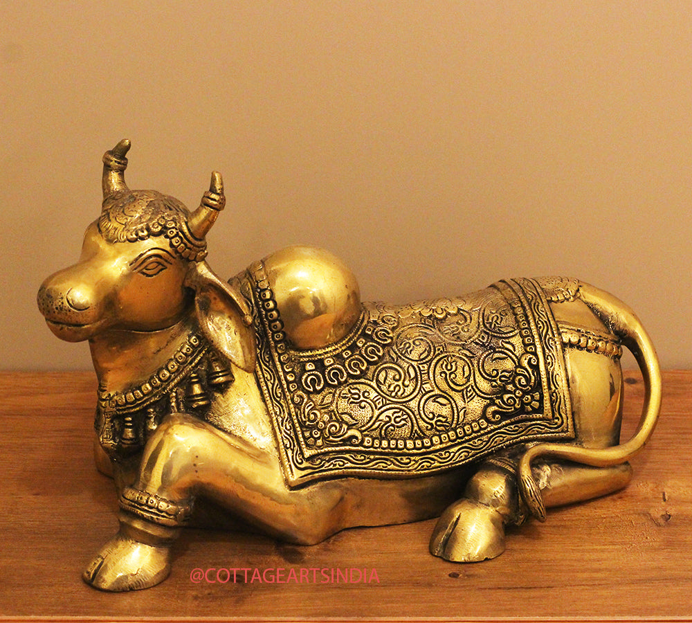 Brass Nandi Carved