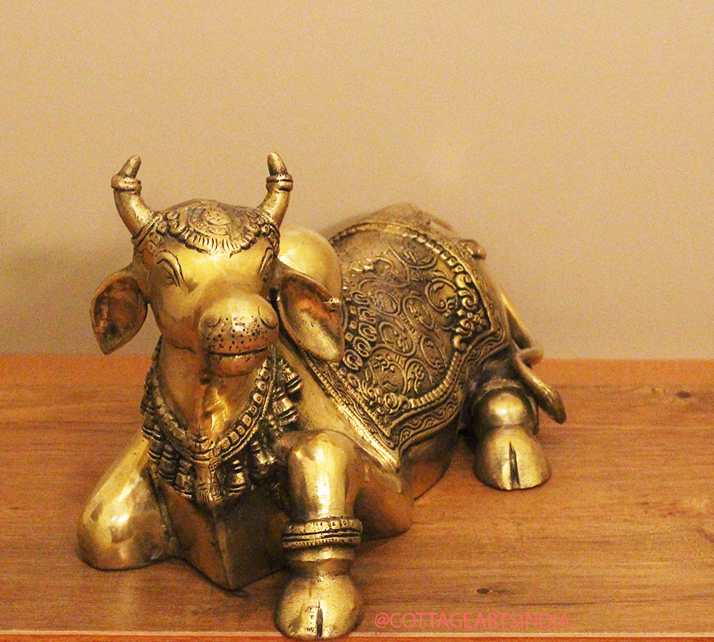 Brass Nandi Carved