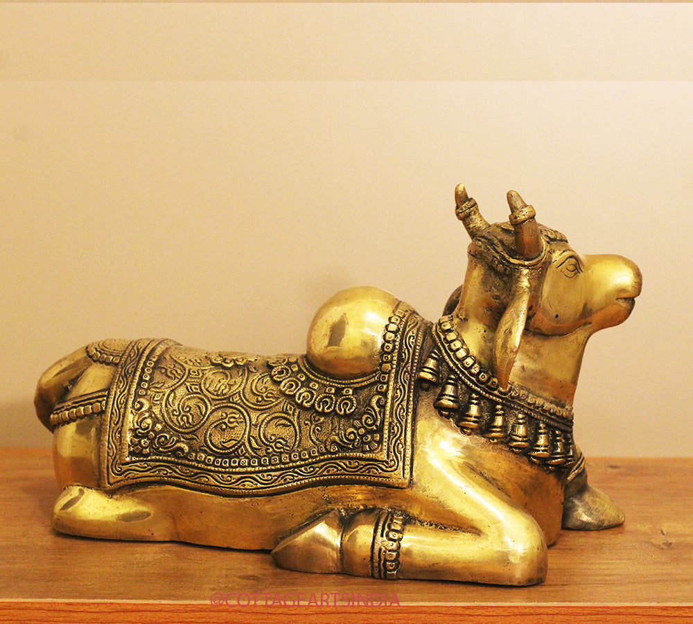 Brass Nandi Carved