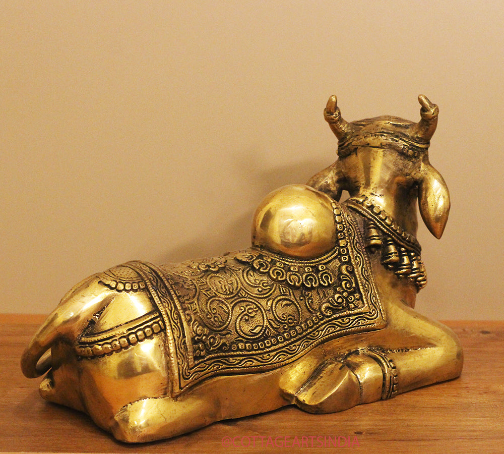 Brass Nandi Carved