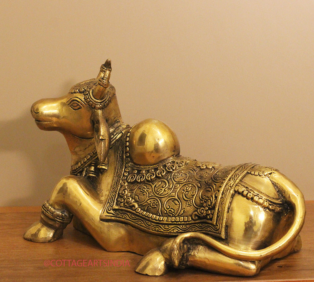 Brass Nandi Carved