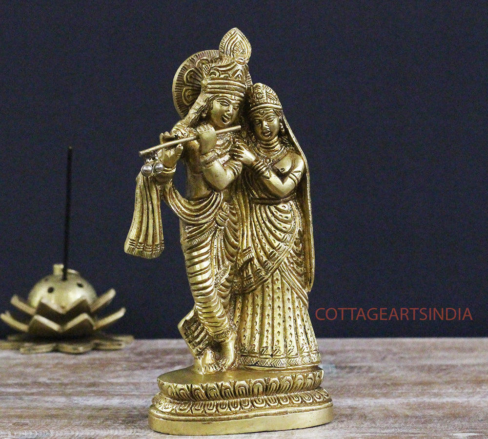 Brass Krishna Radha 8.5 "