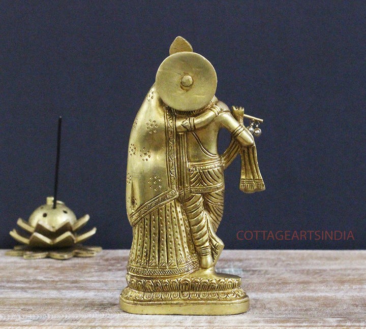 Brass Krishna Radha 8.5 "