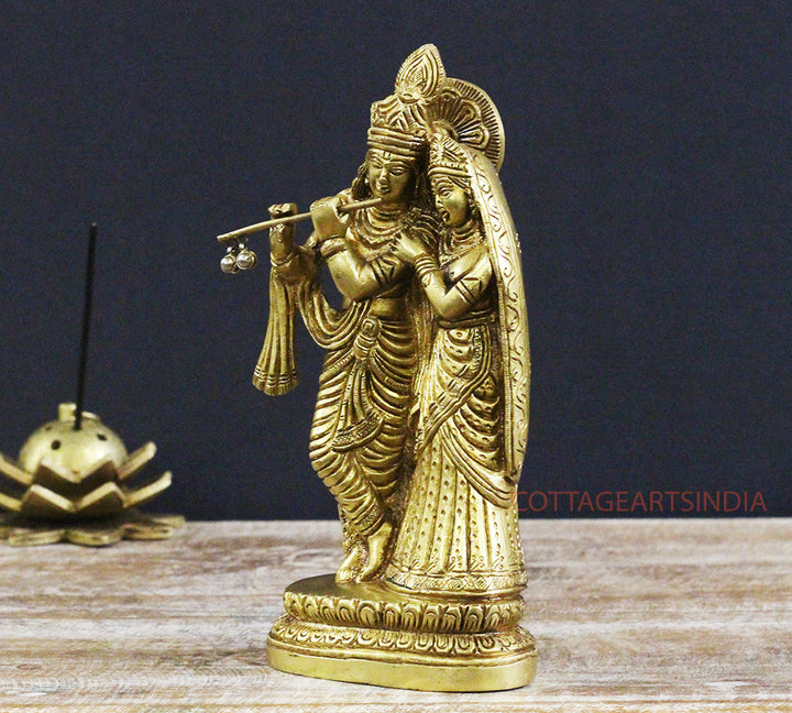 Brass Krishna Radha 8.5 "