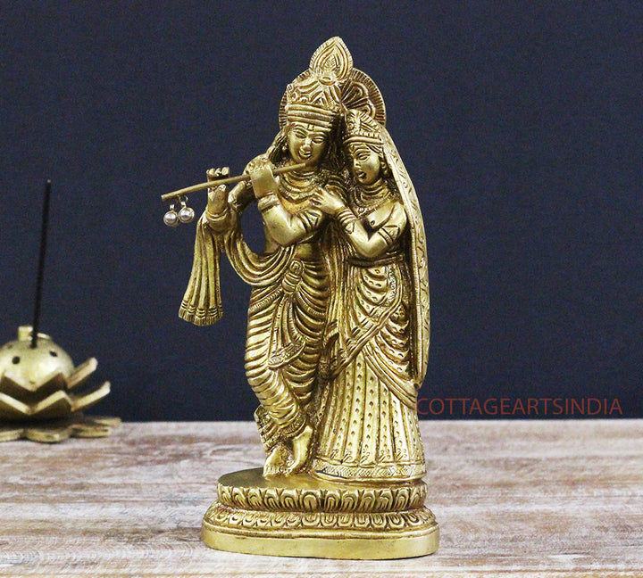 Brass Krishna Radha 8.5 "