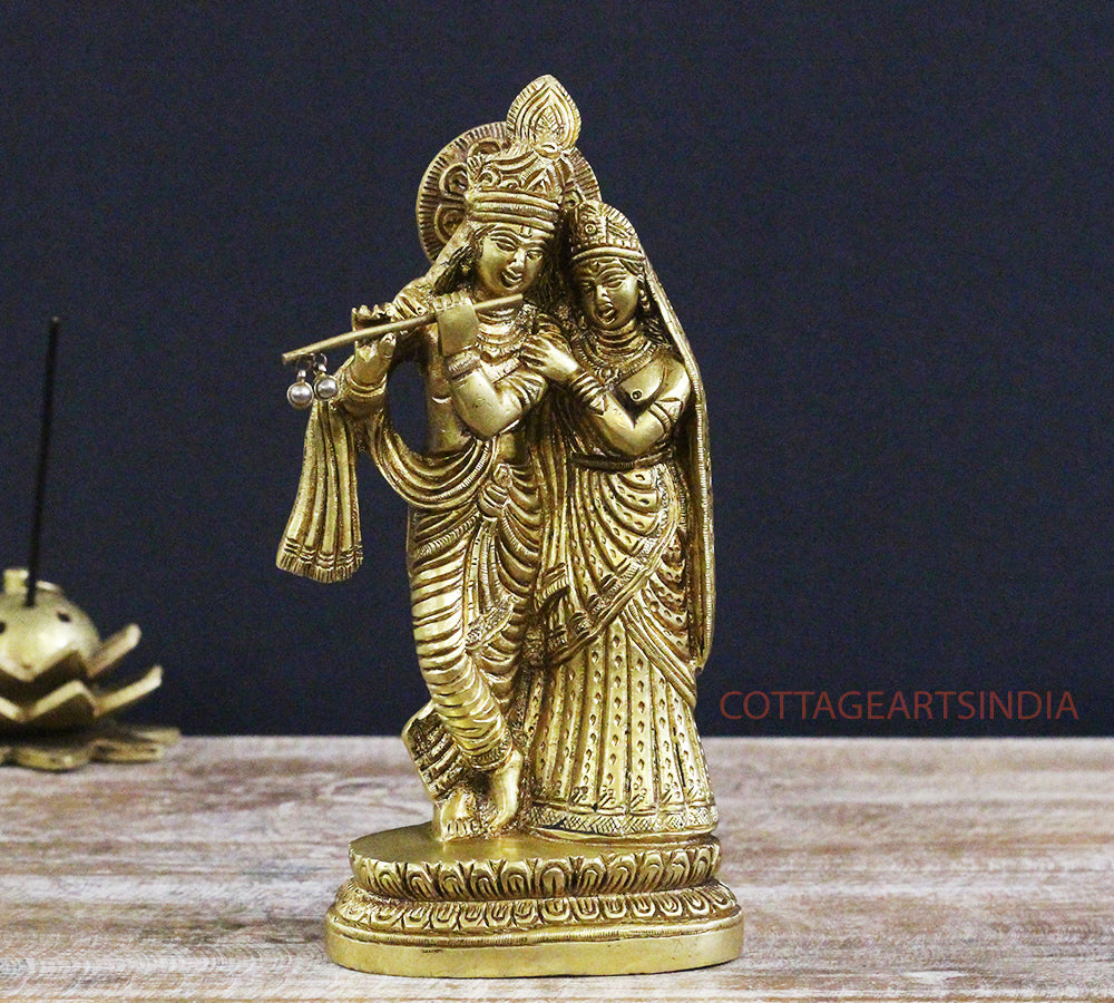 Brass Krishna Radha 8.5 "