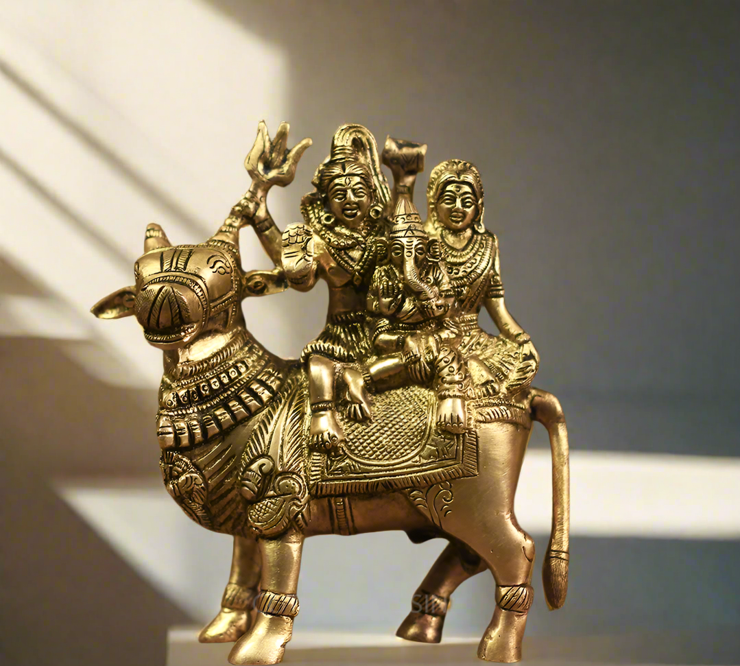 Brass Shiva Parvati on Bull