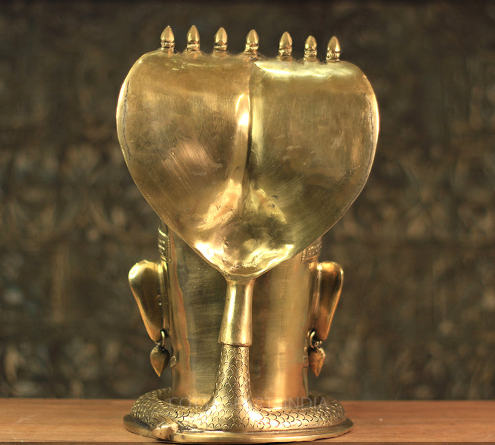 Brass Shiva Mukhlingam With Nagabharanam 13"