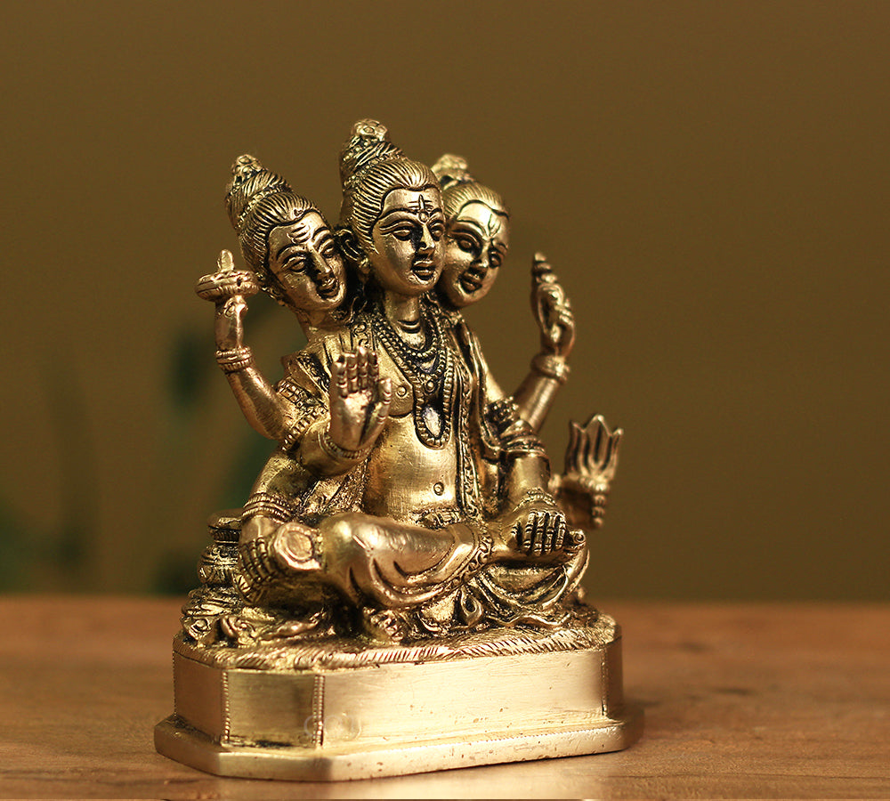 Brass Dattatreya Sitting Posture