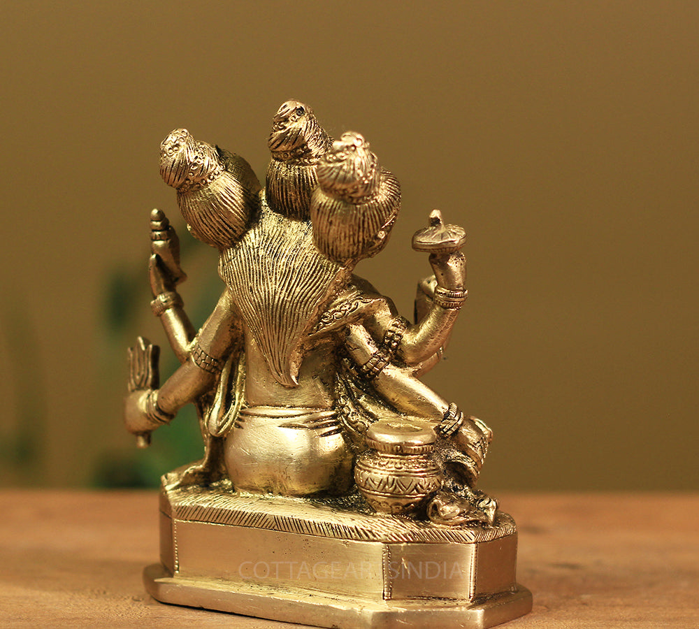 Brass Dattatreya Sitting Posture