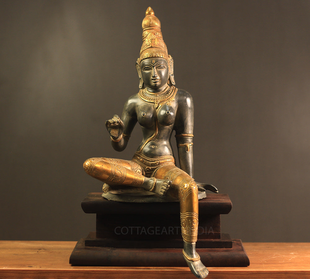 Brass Parvati 18” Antique Black and Gold