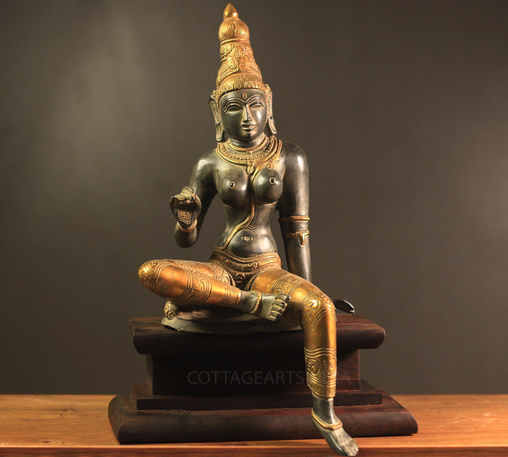 Brass Parvati 18” Antique Black and Gold