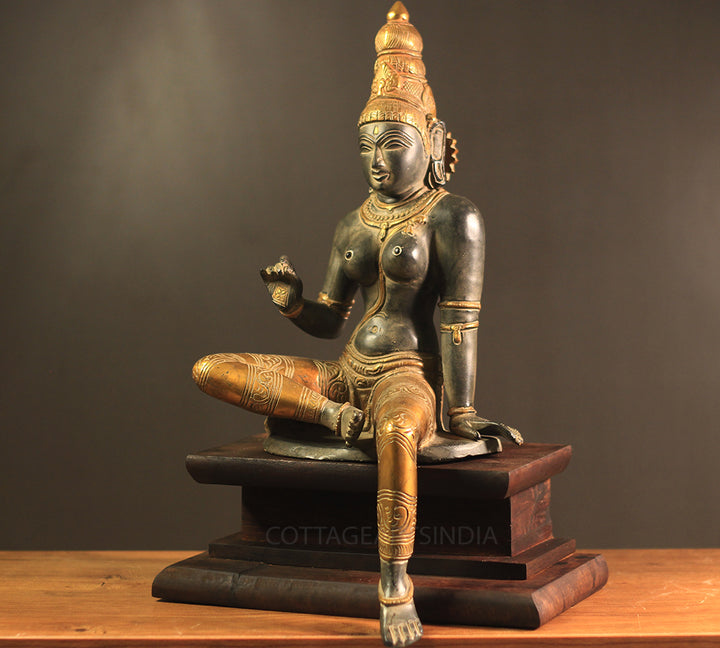 Brass Parvati 18” Antique Black and Gold