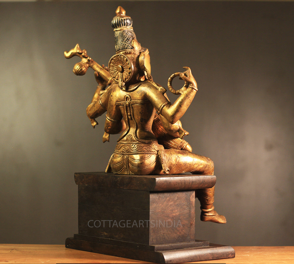 Brass Saraswati Vintage Finish