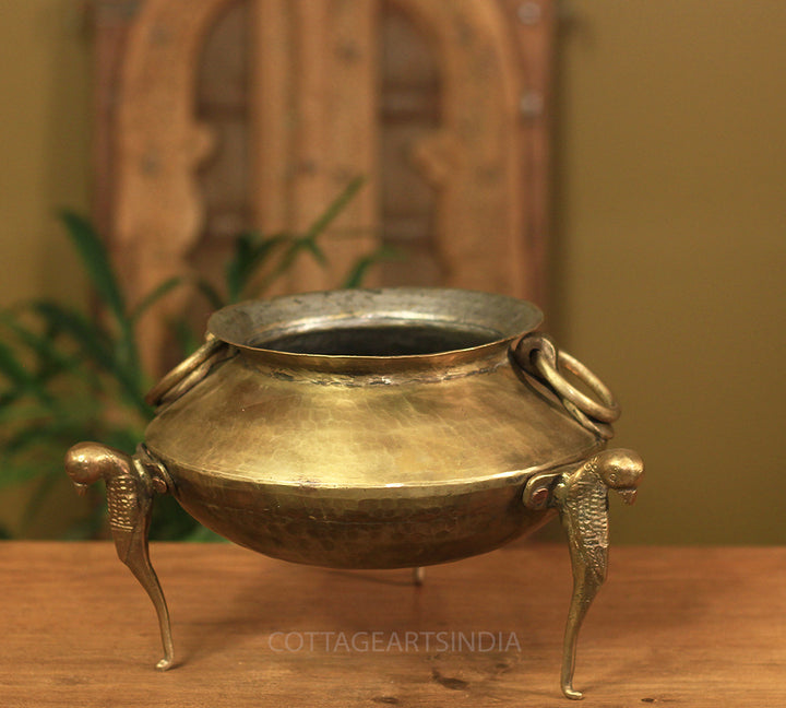 Brass Vintage Carved Planter