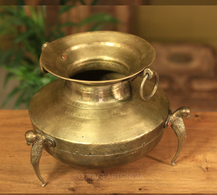 Brass Vintage Carved Planter