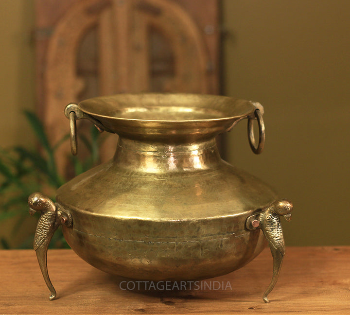 Brass Vintage Carved Planter