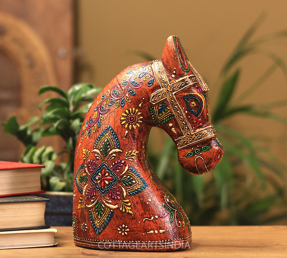 Wooden Horse Head 8.5 inches