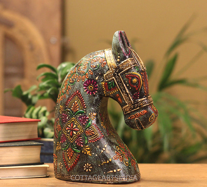 Wooden Horse Head 8.5 inches