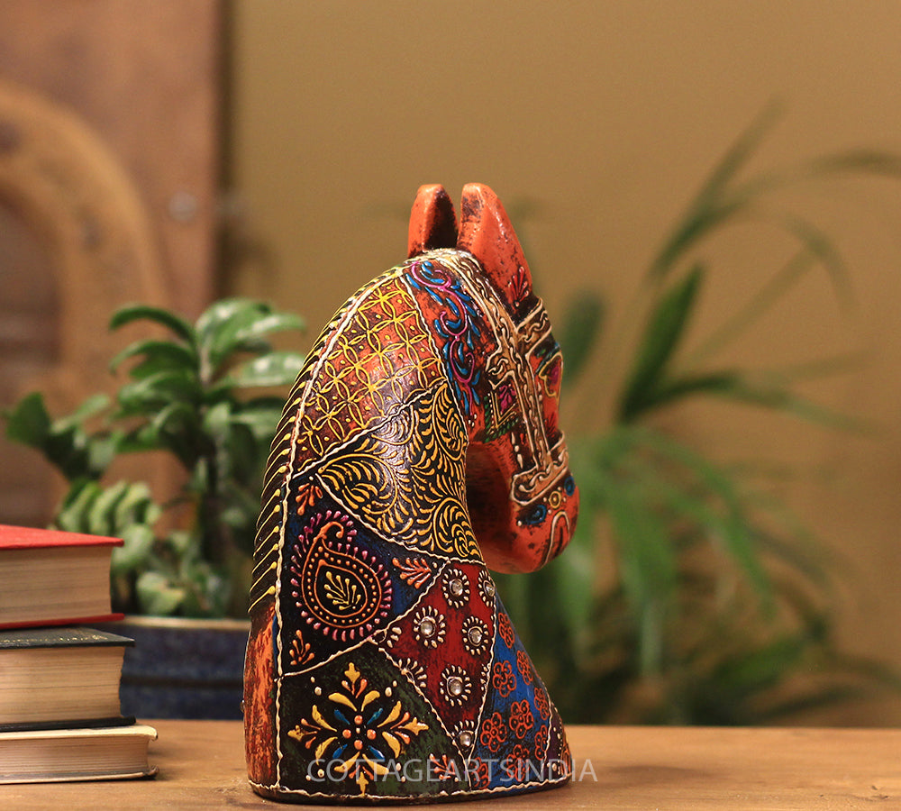 Wooden Horse Head 8.5 inches