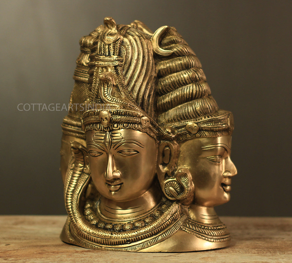 Brass Superfine 4 Face Shiva- Parvati Mukhlingam