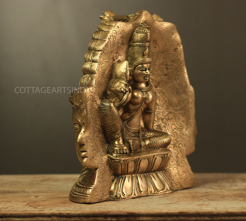 Brass Superfine 4 Face Shiva- Parvati Mukhlingam