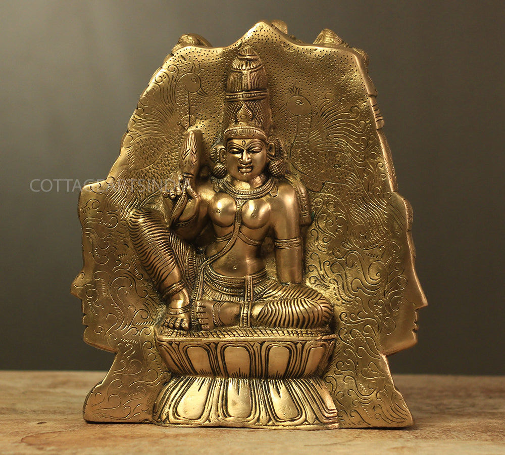 Brass Superfine 4 Face Shiva- Parvati Mukhlingam