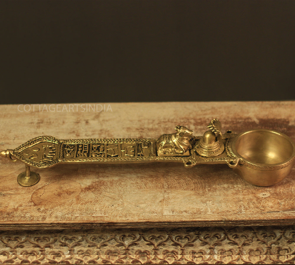 Brass Nandi - Shivling Tribal Art Spoon