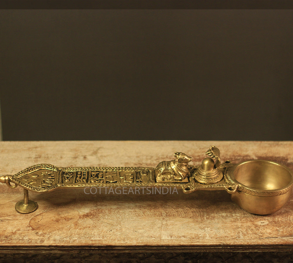 Brass Nandi - Shivling Tribal Art Spoon