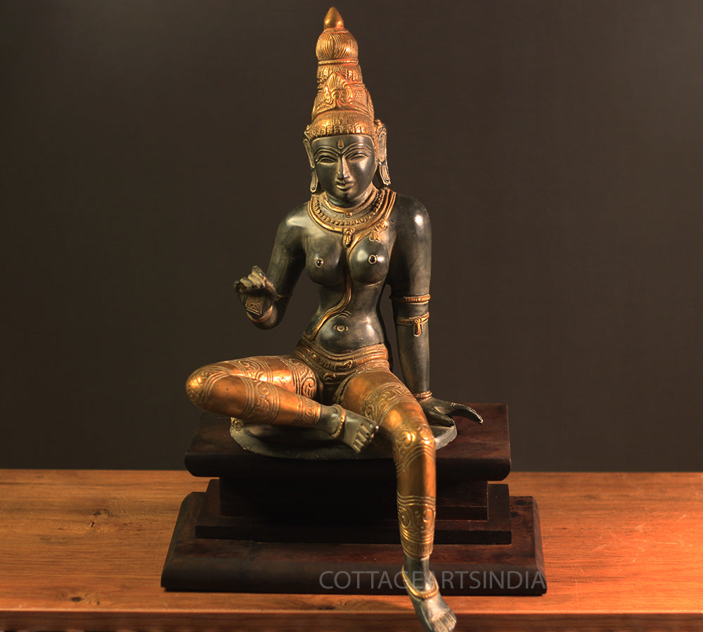 Brass Parvati 18” Antique Black and Gold