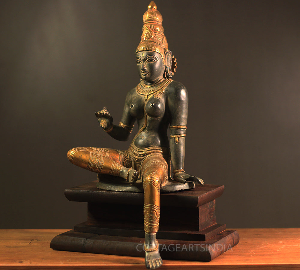 Brass Parvati 18” Antique Black and Gold