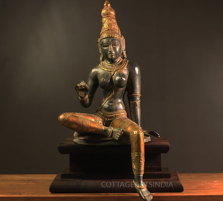 Brass Parvati 18” Antique Black and Gold