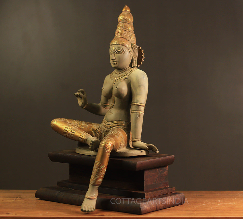 Brass Parvati 18” Rustic and Antique Gold