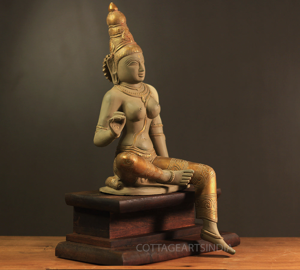 Brass Parvati 18” Rustic and Antique Gold