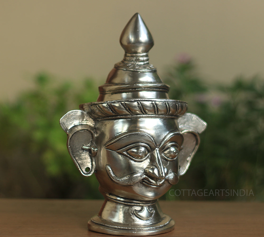 Brass Shiva Mukhlingam Idol Silver