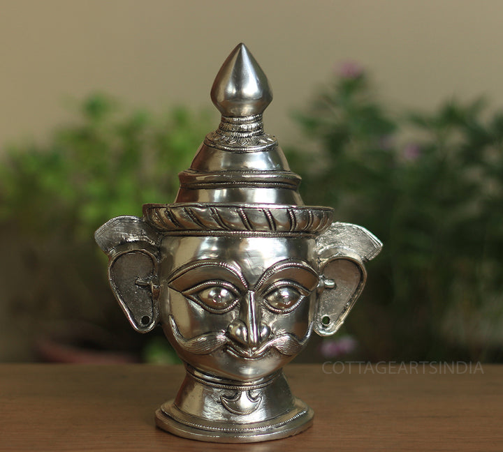 Brass Shiva Mukhlingam Idol Silver