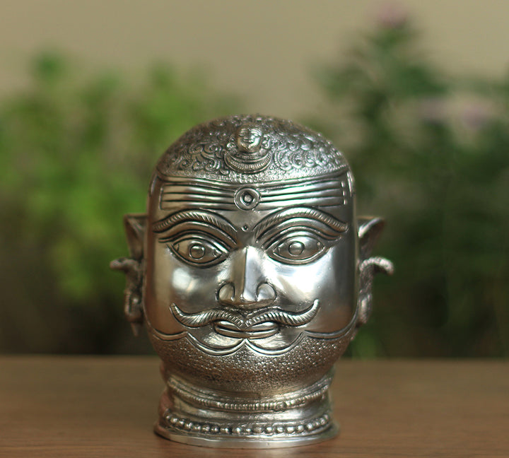 Brass Shiva Mukhlingam Idol Silver