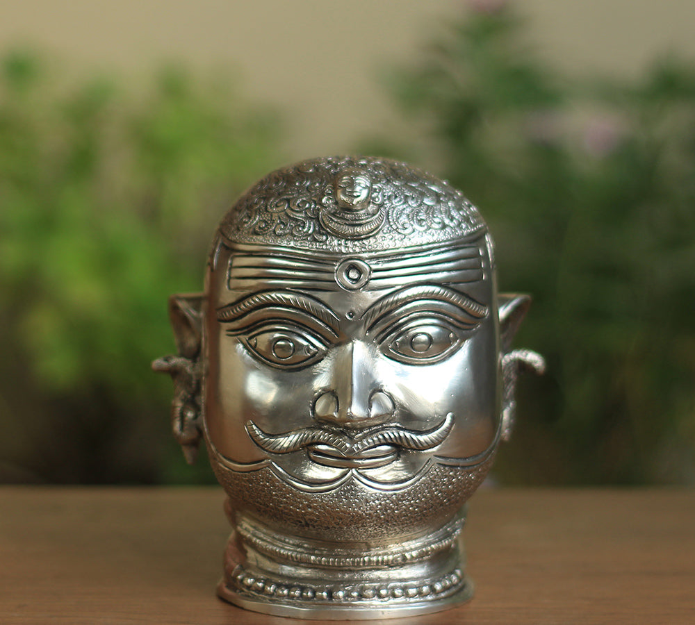 Brass Shiva Mukhlingam Idol Silver