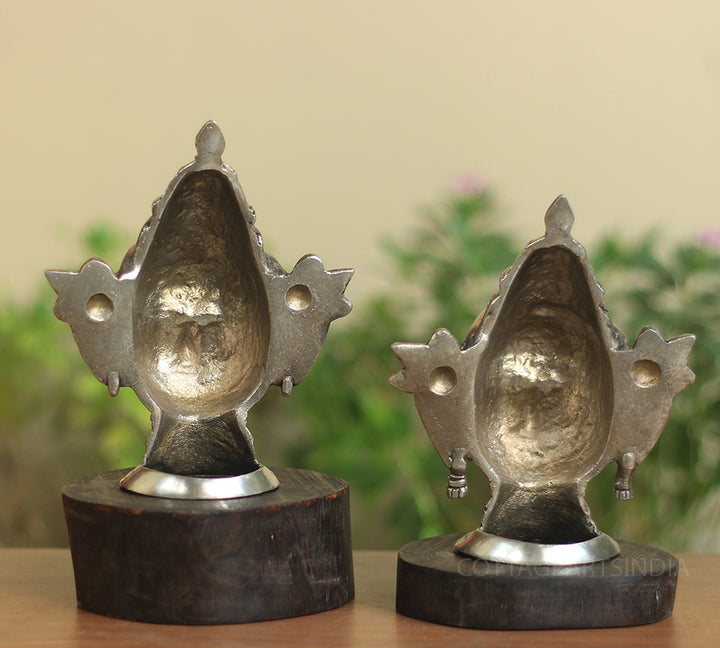 Brass Shiva and Gauri  Mukhlingam Silver