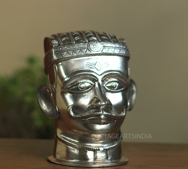 Brass Shiva Mukhlingam Idol Silver