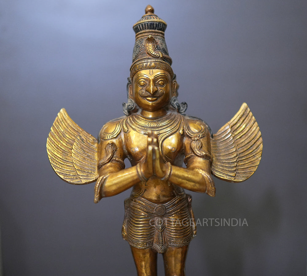 Brass Garuda Standing  Antique Gold 25"