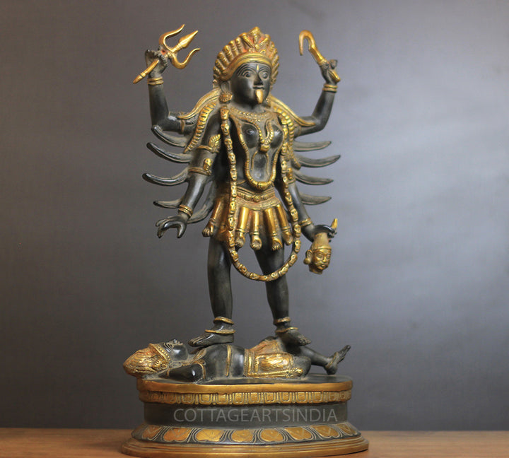 Brass Kaali Antique Black and Gold Finish 19"