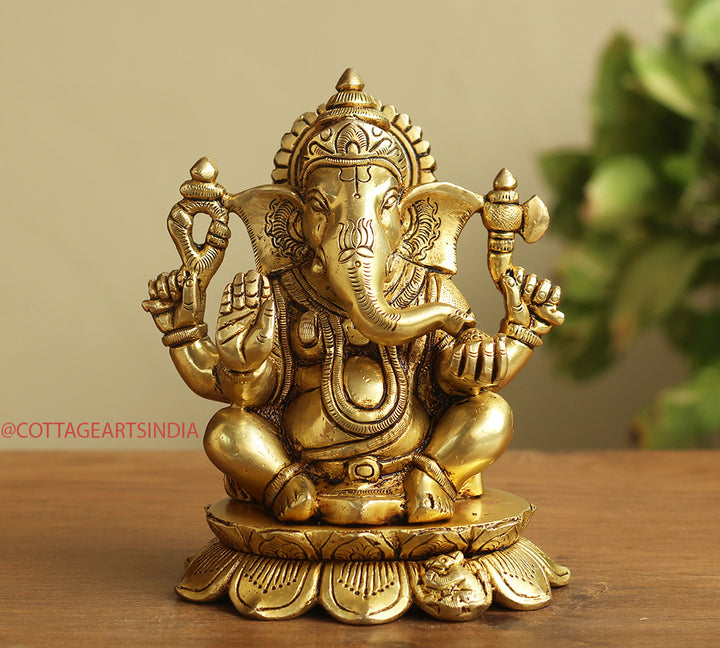 Brass Ganesh Laxmi Saraswati  6"